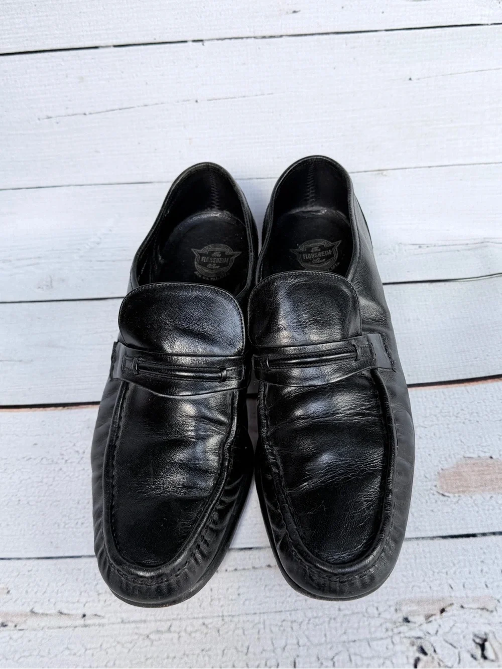 Florsheim Men’s Penny Loafers Black Leather Slip On Dress Shoes Size 8.5